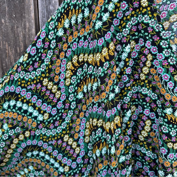 LOFT Dress Midi Floral Boho Romantic Cottagecore Prairie Green size XL NWT - Picture 3 of 7